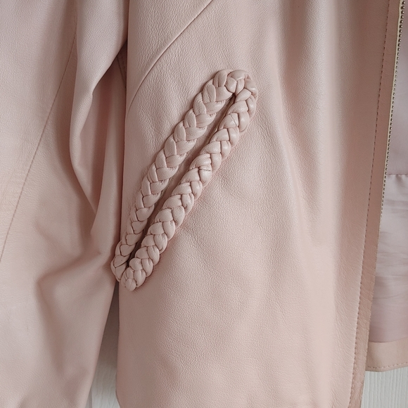 JOAN & DAVID Vintage Pale Pink Genuine Leather Jacket - Picture 3 of 10